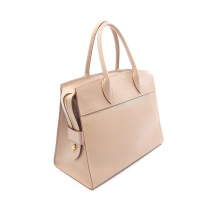 エスプラナード SAFFIANO + CITY C 2WAY ハンドバッグ レザー ベージュ プラダ