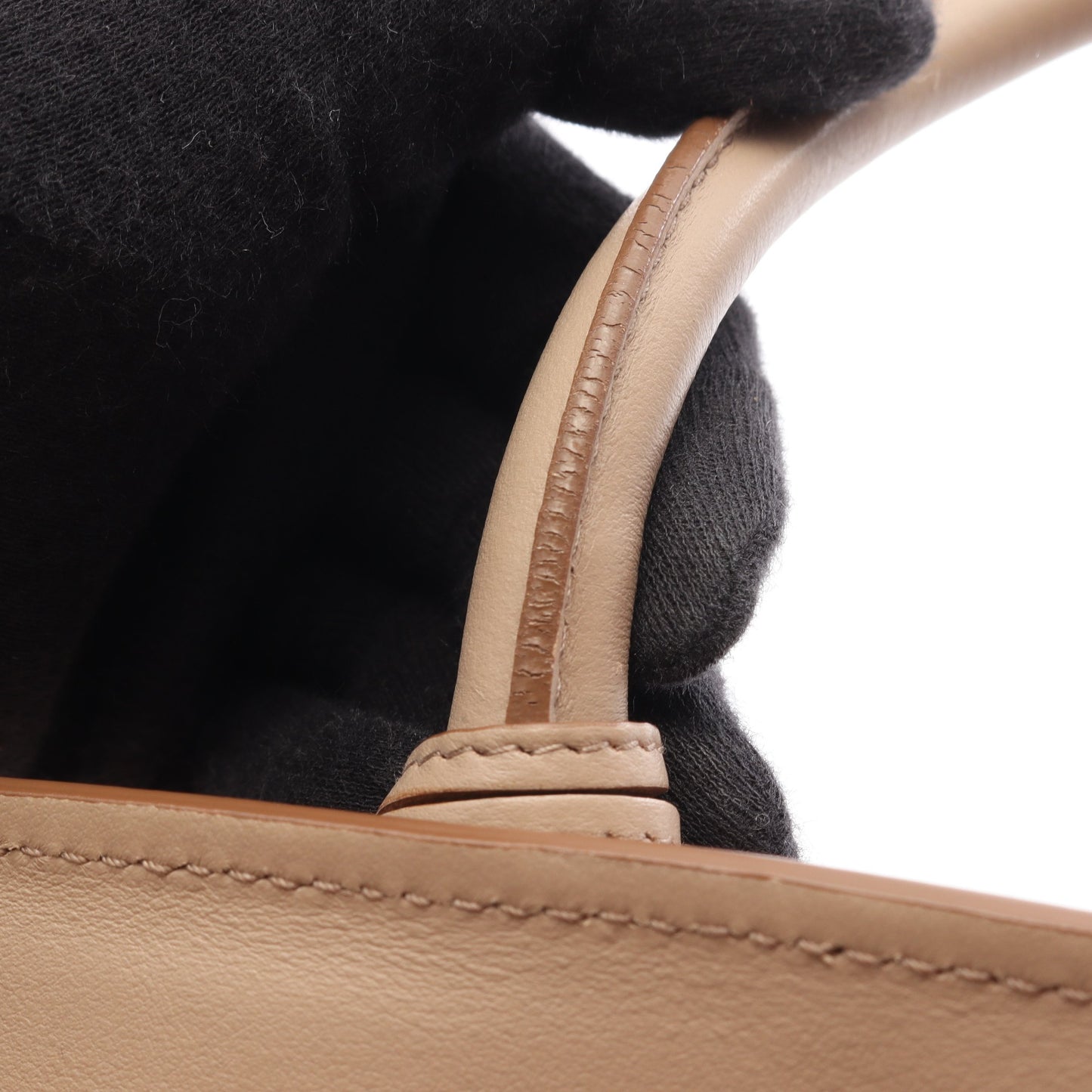 エスプラナード SAFFIANO + CITY C 2WAY ハンドバッグ レザー ベージュ プラダ