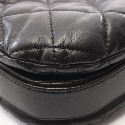 マトラッセ チェーンショルダーバッグ ラムスキン ブラック シルバー金具 シャネル