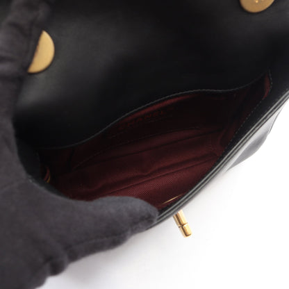 マトラッセ 2WAY チェーンショルダーバッグ レザー ブラック ゴールド金具 シャネル