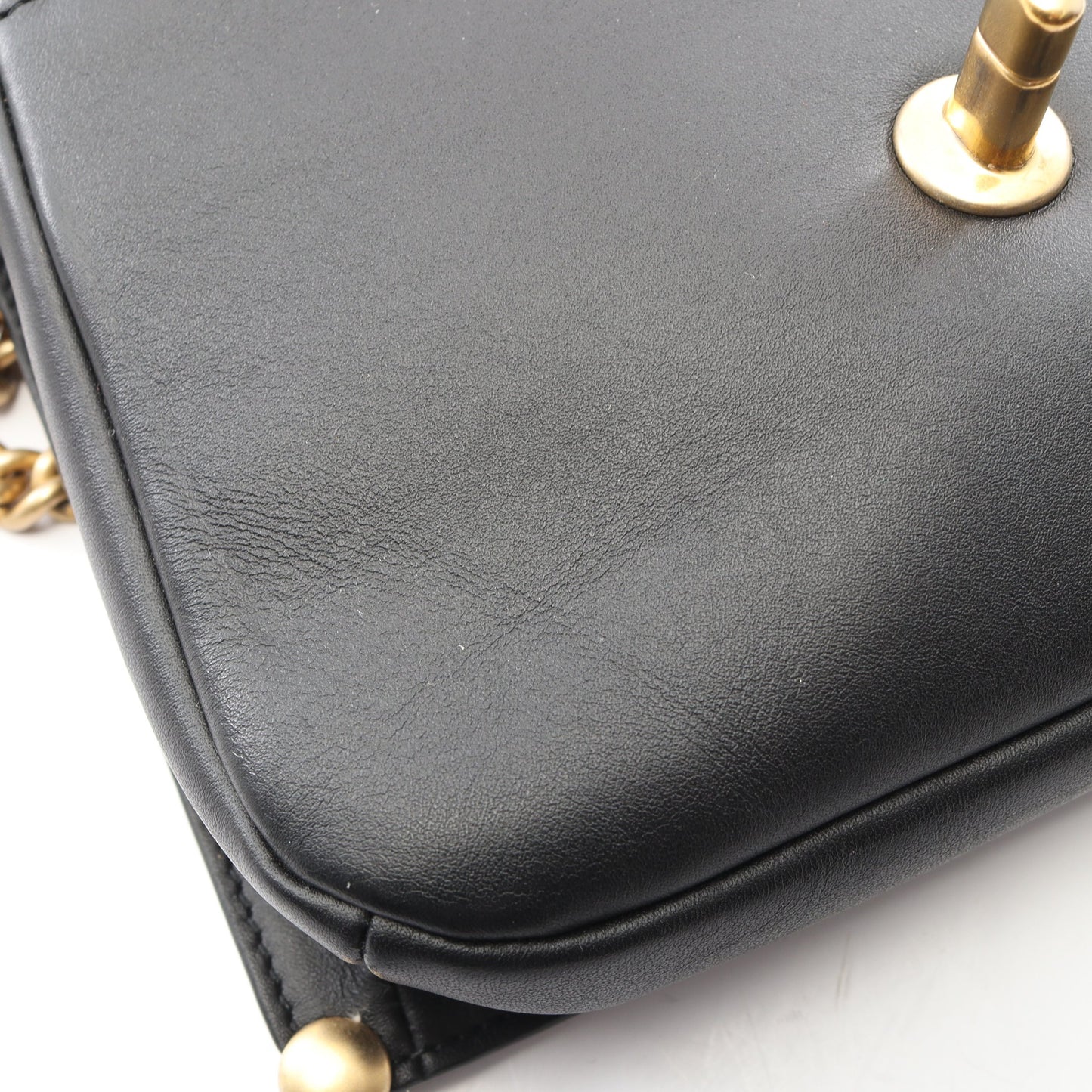 マトラッセ 2WAY チェーンショルダーバッグ レザー ブラック ゴールド金具 シャネル