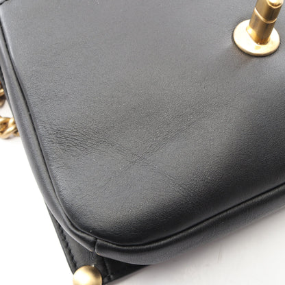 マトラッセ 2WAY チェーンショルダーバッグ レザー ブラック ゴールド金具 シャネル