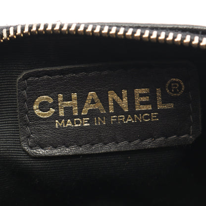 チョコバー ポーチ ラムスキン ブラック ゴールド金具 シャネル 財布・小物 CHANEL