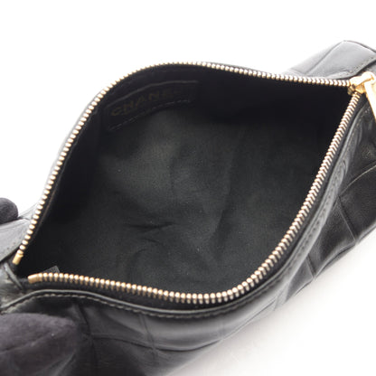 チョコバー ポーチ ラムスキン ブラック ゴールド金具 シャネル 財布・小物 CHANEL
