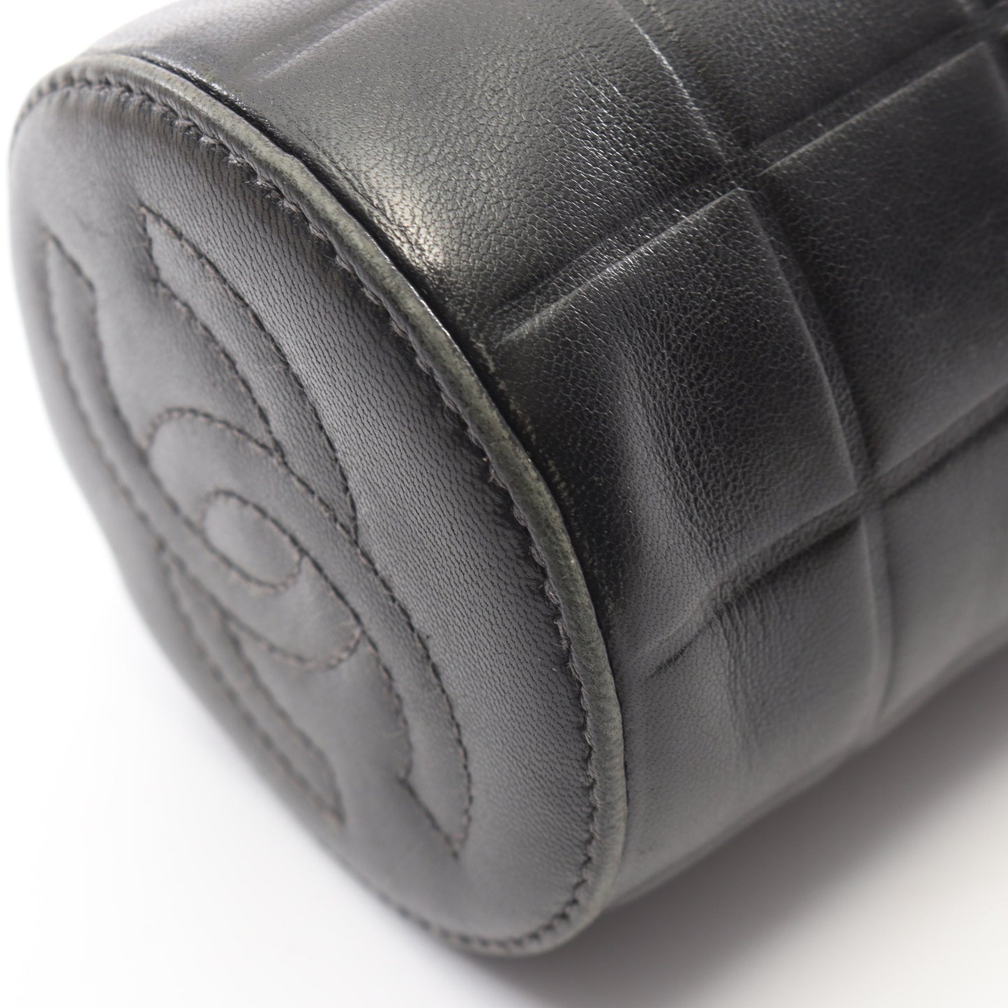 チョコバー ポーチ ラムスキン ブラック ゴールド金具 シャネル 財布・小物 CHANEL