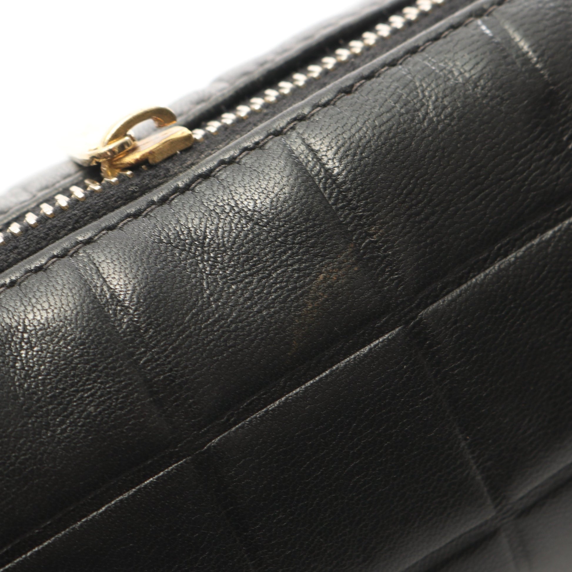 チョコバー ポーチ ラムスキン ブラック ゴールド金具 シャネル 財布・小物 CHANEL