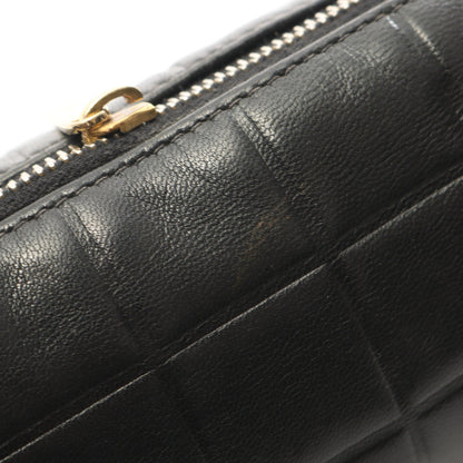 チョコバー ポーチ ラムスキン ブラック ゴールド金具 シャネル 財布・小物 CHANEL