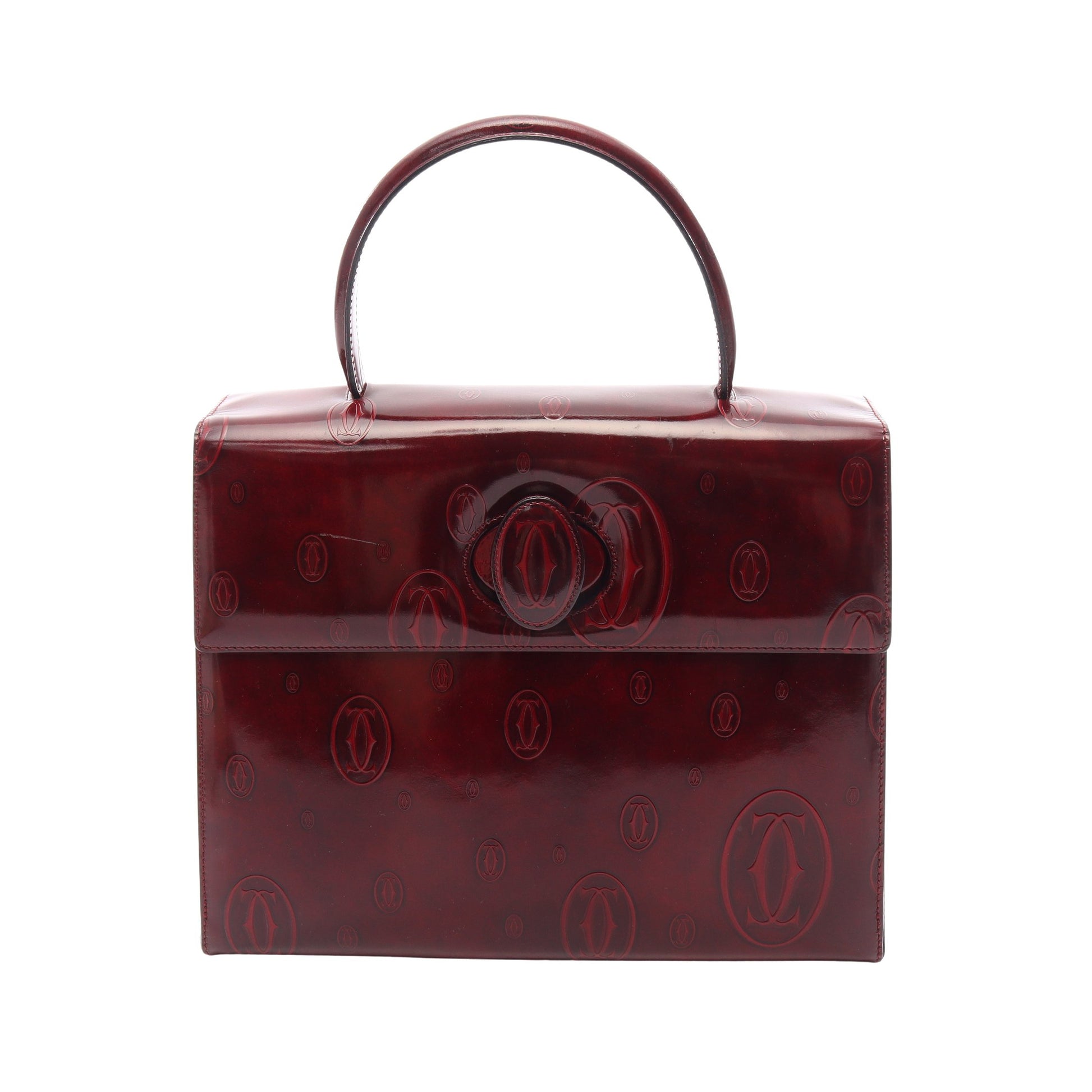 ハッピーバースデー ハンドバッグ レザー ボルドー カルティエ バッグ Cartier