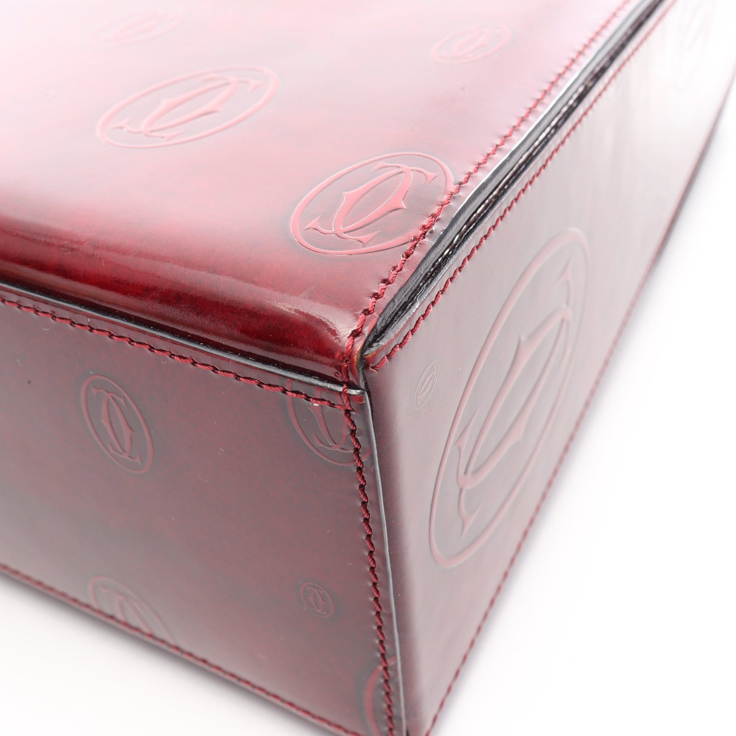 ハッピーバースデー ハンドバッグ レザー ボルドー カルティエ バッグ Cartier