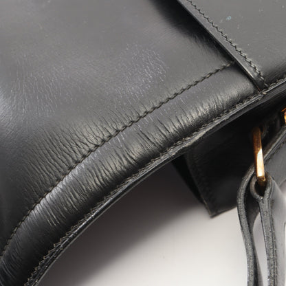 サック モト ハンドバッグ ボックスカーフ ブラック ゴールド金具 ○C刻印 エルメス