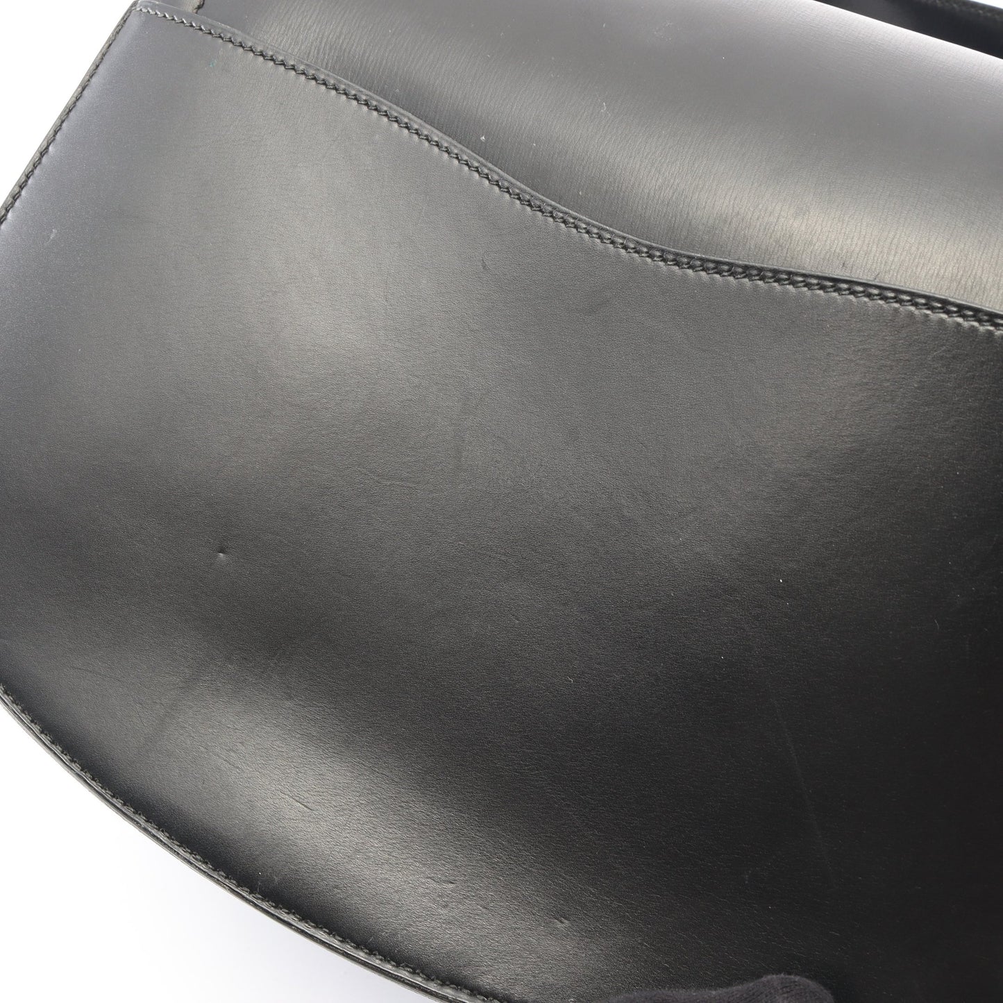 サック モト ハンドバッグ ボックスカーフ ブラック ゴールド金具 ○C刻印 エルメス