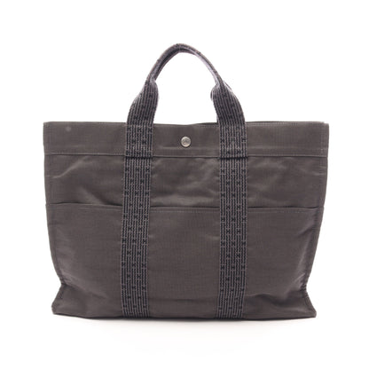 エールラインMM ハンドバッグ トートバッグ ナイロンキャンバス ダークグレー シルバー金具 エルメス バッグ HERMES