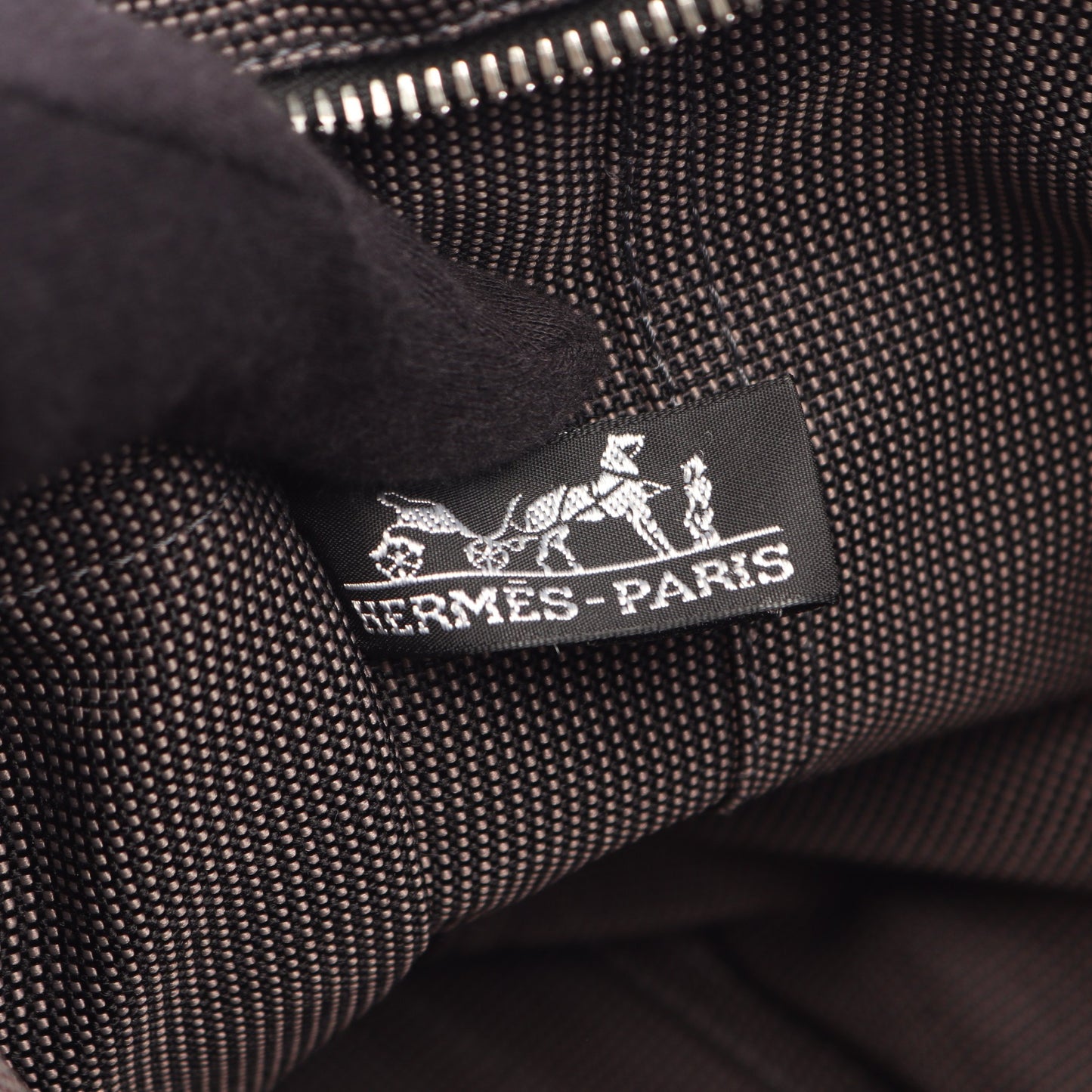 エールラインMM ハンドバッグ トートバッグ ナイロンキャンバス ダークグレー シルバー金具 エルメス バッグ HERMES