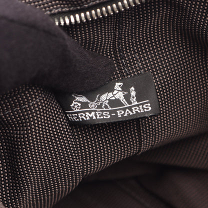エールラインMM ハンドバッグ トートバッグ ナイロンキャンバス ダークグレー シルバー金具 エルメス バッグ HERMES