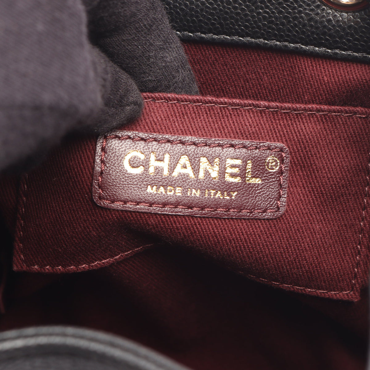 マトラッセ バケットバッグ ショルダーバッグ キャビアスキン ブラック ゴールド金具 シャネル バッグ CHANEL