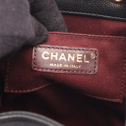 マトラッセ バケットバッグ ショルダーバッグ キャビアスキン ブラック ゴールド金具 シャネル バッグ CHANEL