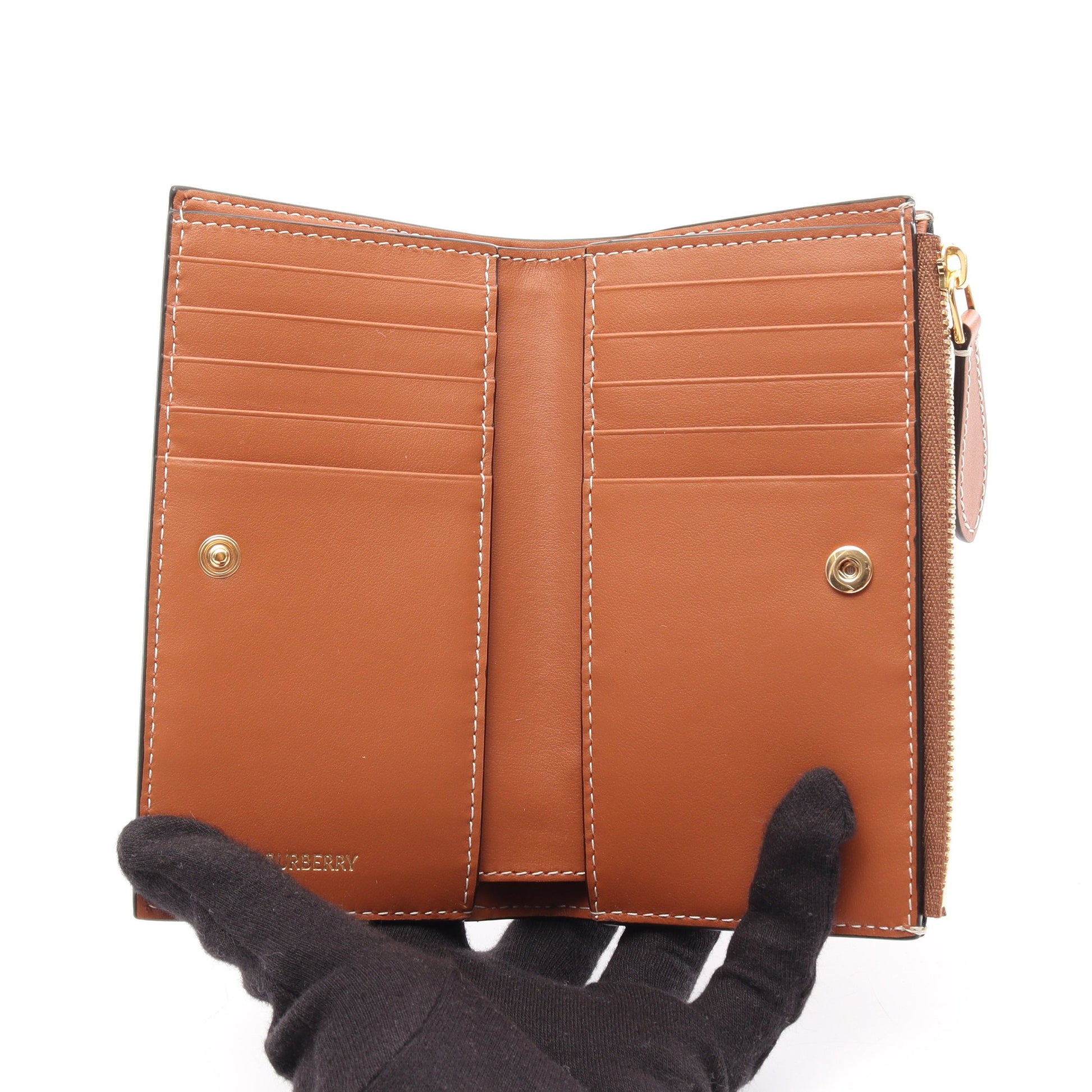 バイフォールド 二つ折り財布 PVC レザー ベージュ マルチカラー バーバリー 財布・小物 BURBERRY
