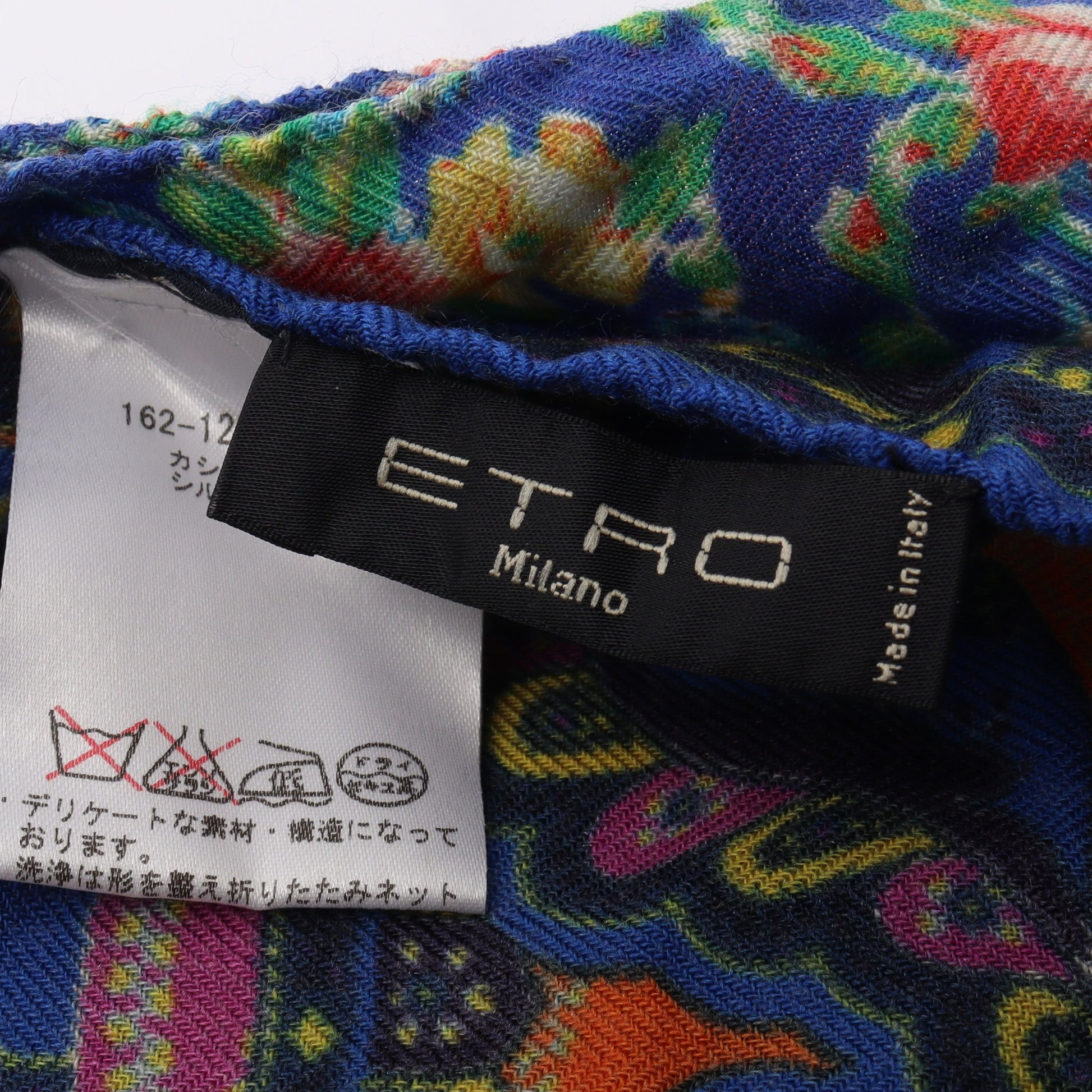 総柄 スカーフ カシミヤ シルク ブルー マルチカラー エトロ 財布・小物 ETRO