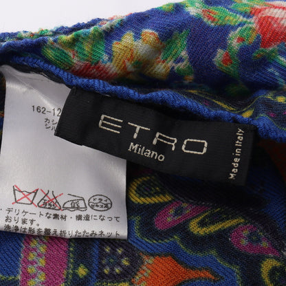 総柄 スカーフ カシミヤ シルク ブルー マルチカラー エトロ 財布・小物 ETRO
