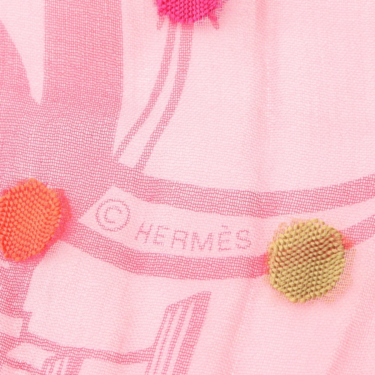 カレ70 モスリン LES VOITURES A TRANSFORMATION スカーフ シルク ビスコース ピンク マルチカラー エルメス 財布・小物 HERMES