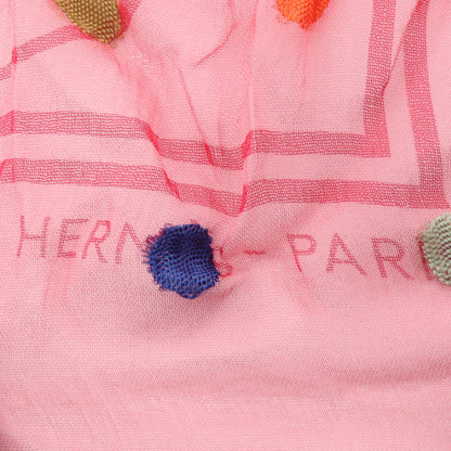 カレ70 モスリン LES VOITURES A TRANSFORMATION スカーフ シルク ビスコース ピンク マルチカラー エルメス 財布・小物 HERMES