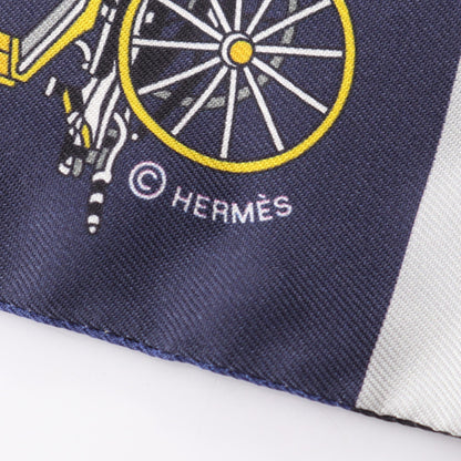 ツイリー Voitures Exquises リボン スカーフ シルク ネイビー ブラック マルチカラー エルメス 財布・小物 HERMES