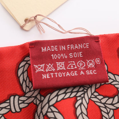 ツイリー Brandebourgs リボン スカーフ シルク レッド ブラウン マルチカラー エルメス 財布・小物 HERMES