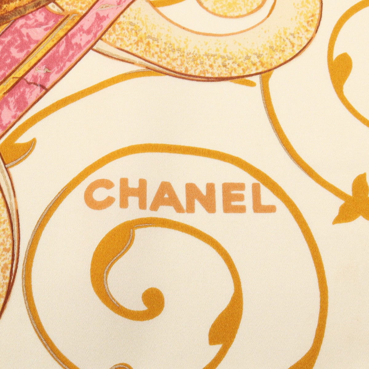 ココマーク 花柄 スカーフ シルク イエロー マルチカラー シャネル 財布・小物 CHANEL