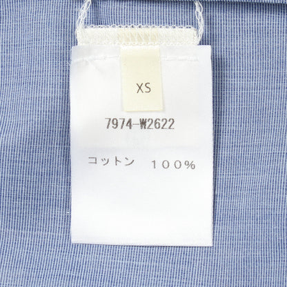 長袖 シャツ コットン ブルー ザロウ