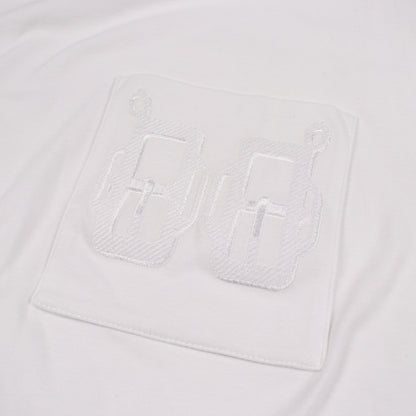 刺繍ポケット 半袖Tシャツ コットン ホワイト エルメス トップス HERMES