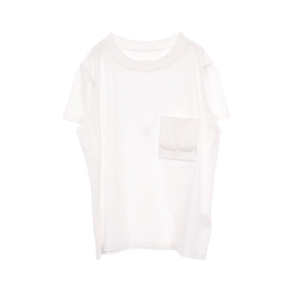 刺繍ポケット 半袖Tシャツ コットン ホワイト エルメス トップス HERMES