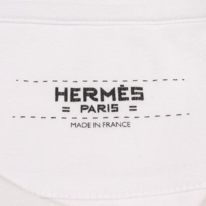 刺繍ポケット 半袖Tシャツ コットン ホワイト エルメス トップス HERMES