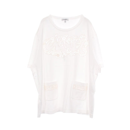 レースロゴ 半袖Tシャツ コットン ホワイト シャネル