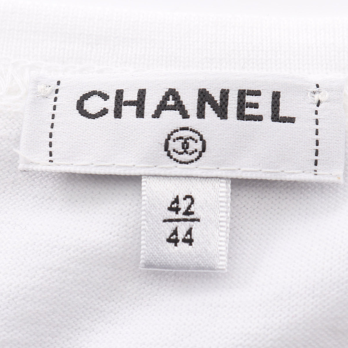 レースロゴ 半袖Tシャツ コットン ホワイト シャネル