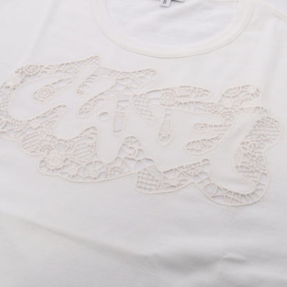 レースロゴ 半袖Tシャツ コットン ホワイト シャネル
