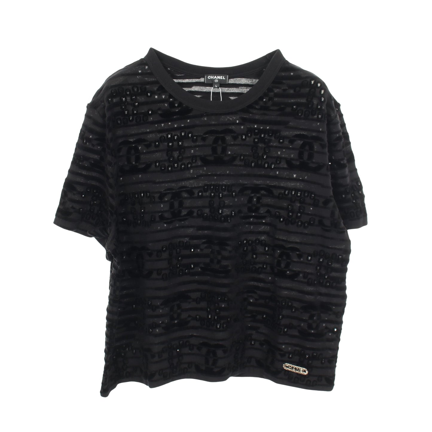 ココマーク 半袖Tシャツ コットン ブラック シャネル