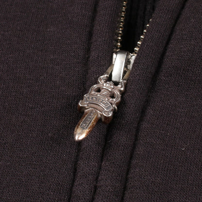 ホースシュー メッセージプリント サーマルライニング ジップアップパーカー コットン ブラック クロムハーツ トップス Chrome Hearts
