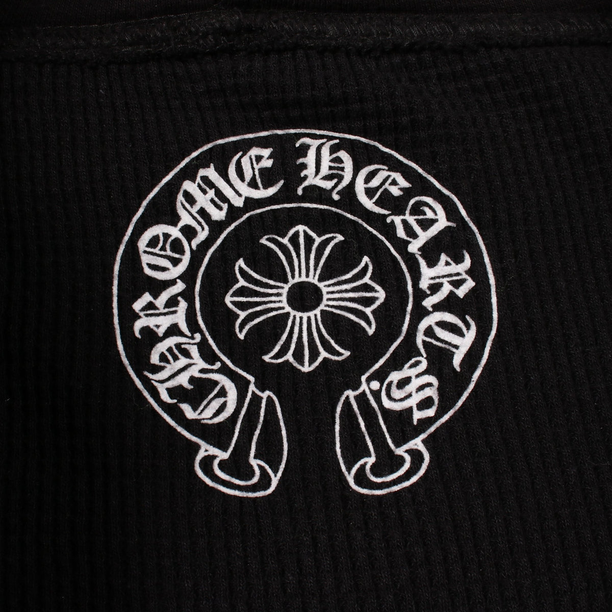 ホースシュー メッセージプリント サーマルライニング ジップアップパーカー コットン ブラック クロムハーツ トップス Chrome Hearts