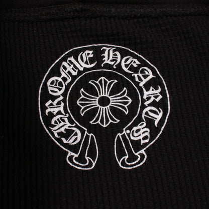 ホースシュー メッセージプリント サーマルライニング ジップアップパーカー コットン ブラック クロムハーツ トップス Chrome Hearts