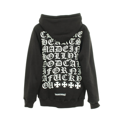 ホースシュー メッセージプリント サーマルライニング ジップアップパーカー コットン ブラック クロムハーツ トップス Chrome Hearts