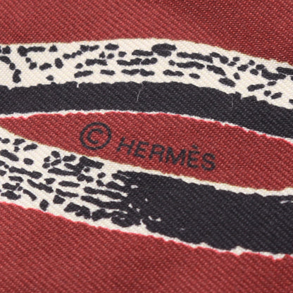 ツイリー 詩的な目録 リボン スカーフ シルク オレンジ オレンジレッド マルチカラー エルメス 財布・小物 HERMES