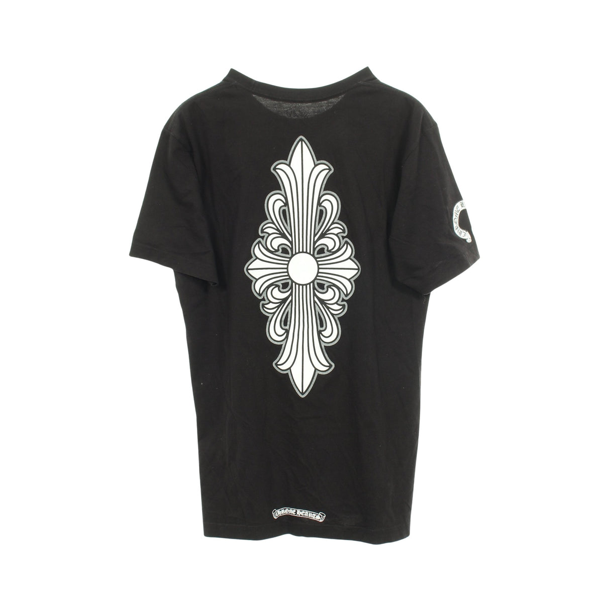 バックプリントフローラルクロス クルーネック 半袖Tシャツ コットン ブラック クロムハーツ トップス Chrome Hearts