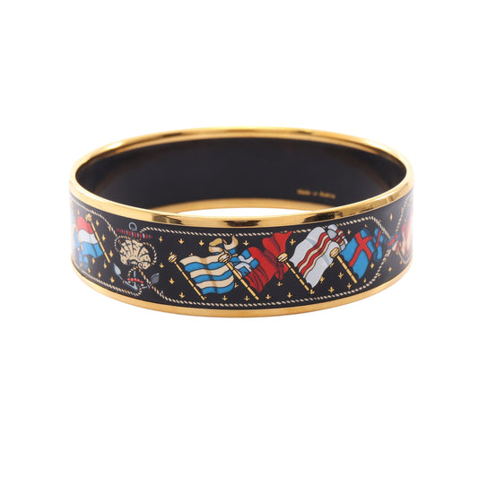 エマイユGM バングル GP 七宝 ブラック ゴールド マルチカラー エルメス アクセサリー HERMES