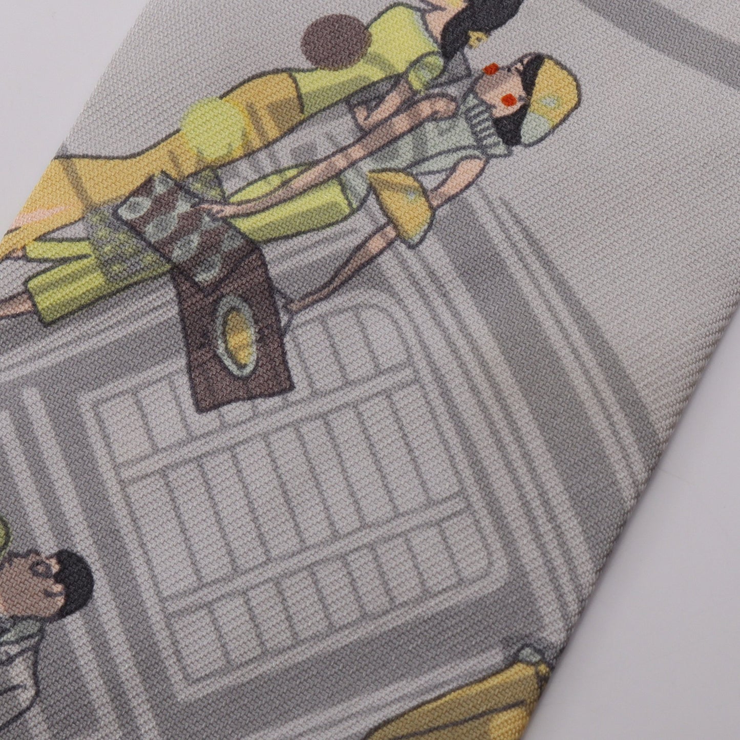 ツイリー EX-LIBRIS LES PARISIENNE リボン スカーフ シルク グレー イエロー マルチカラー エルメス