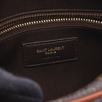 モノグラム カメラバッグ ショルダーバッグ PVC レザー ダークブラウン サンローランパリ バッグ SAINT LAURENT PARIS