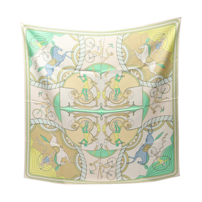 ACROBATS スカーフ シルク ベージュ グリーン マルチカラー トリーバーチ 財布・小物 TORY BURCH