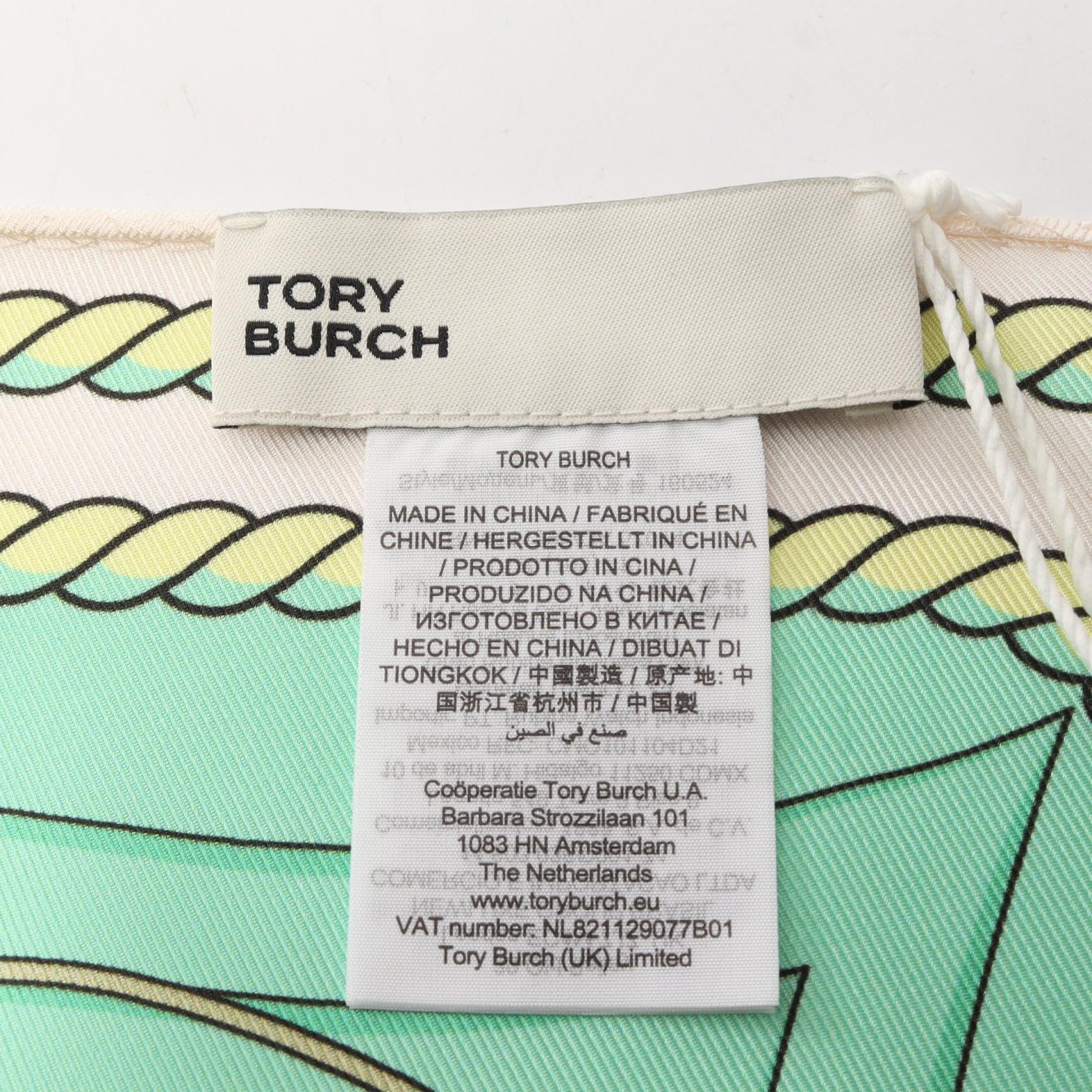 ACROBATS スカーフ シルク ベージュ グリーン マルチカラー トリーバーチ 財布・小物 TORY BURCH