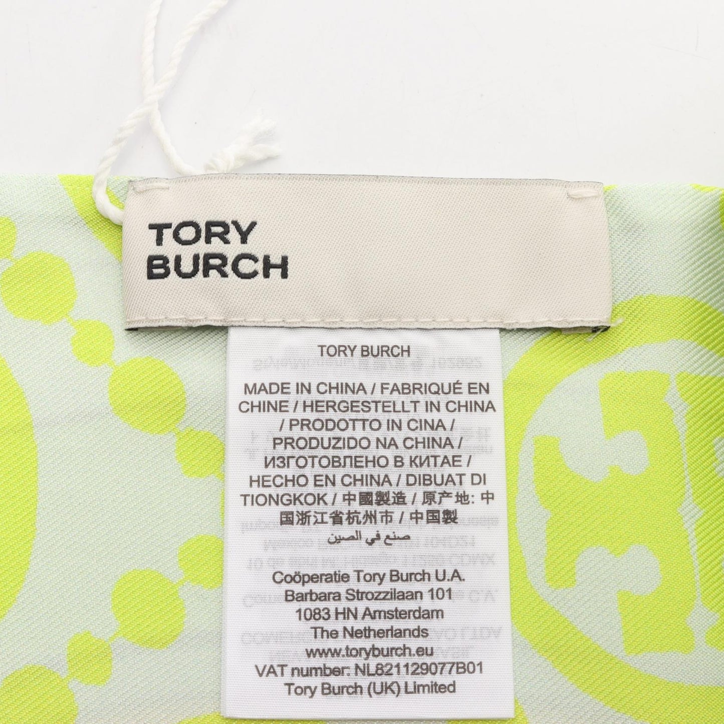 ツイスティ フラワー リボン スカーフ シルク グリーン マルチカラー トリーバーチ 財布・小物 TORY BURCH