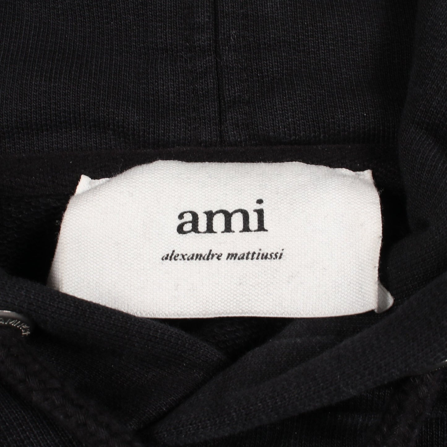 AMI DE COEUR ロゴ刺繍 プルオーバーパーカー コットン ブラック アミアレクサンドルマテュッシ