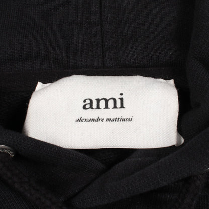 AMI DE COEUR ロゴ刺繍 プルオーバーパーカー コットン ブラック アミアレクサンドルマテュッシ